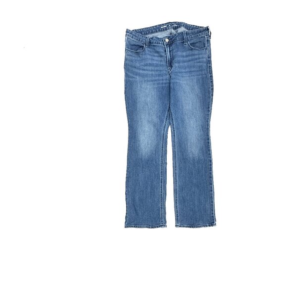 Old Navy Mid Rise Wow Bootcut Womens size 14P Dark Wash Blue Denim Jeans - Picture 1 of 5